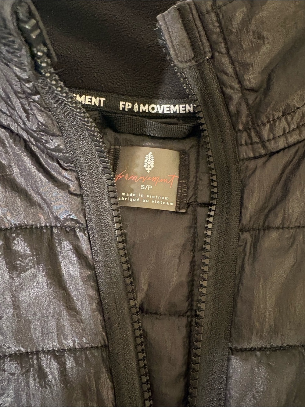 FP Movement by Free People Black Quilted Bomber Jacket
